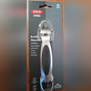OXO Steel Bottle/Beer Opener Stainless Steel -Dishwasher Safe - Comfortable Grip